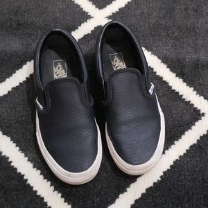 Black perforated slip on Vans